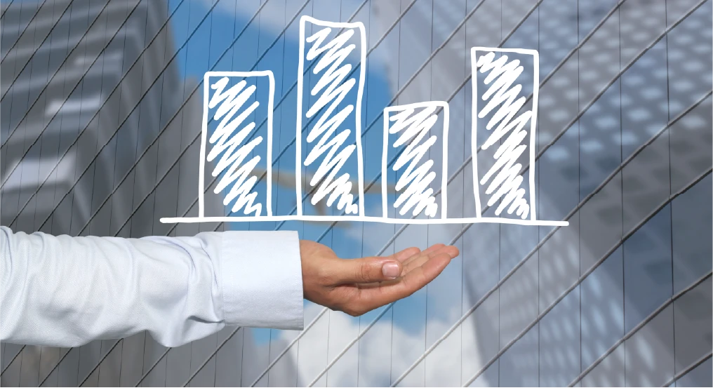 illustration de l'évolution de la valeur immobilière dans l'immobilier professionnel